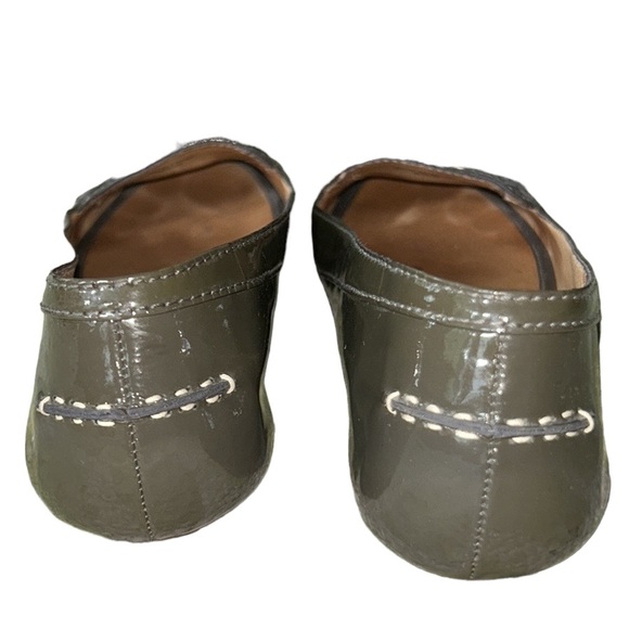 Kate Spade Lacey Olive Green Patent Leather Velvet Bow Ballet Flats Loafers  9.5 - Picture 10 of 14